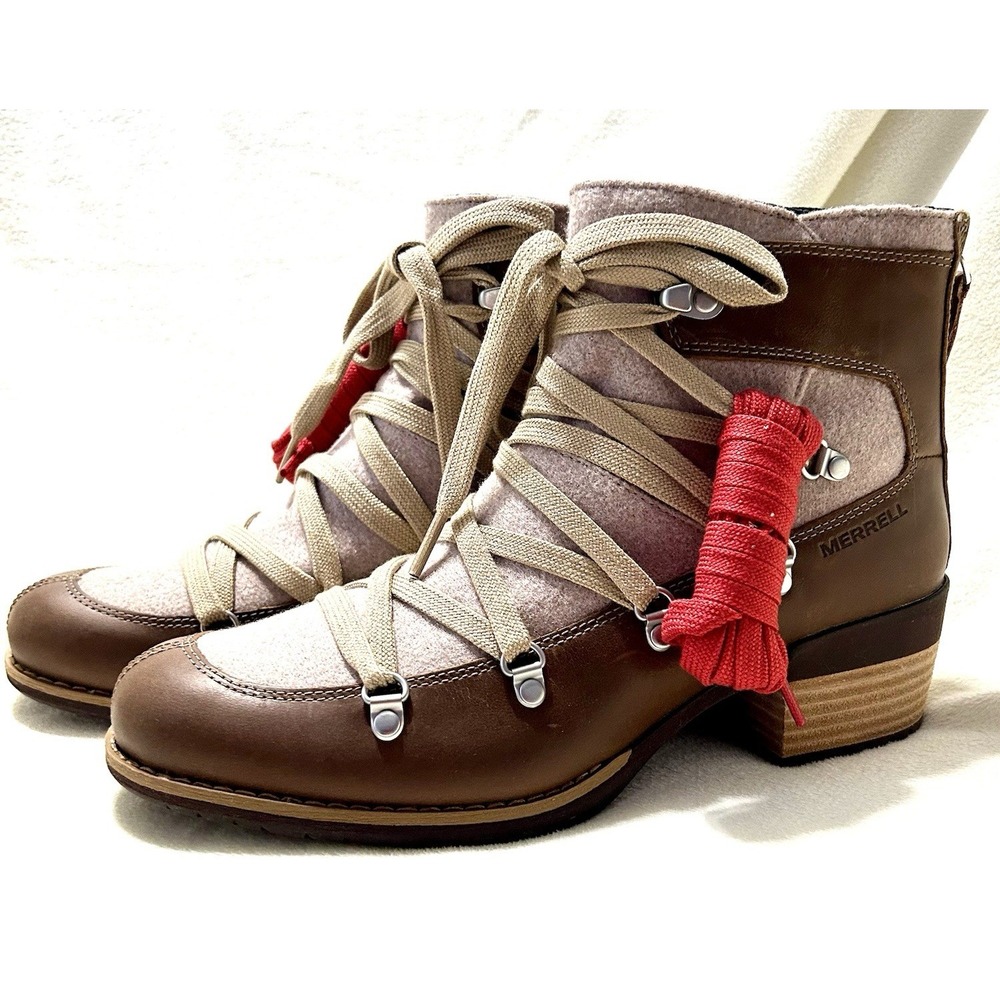 Merrell Shiloh II Warm Camel J004422 Women's Lace-Up Ankle Boots Size 10M